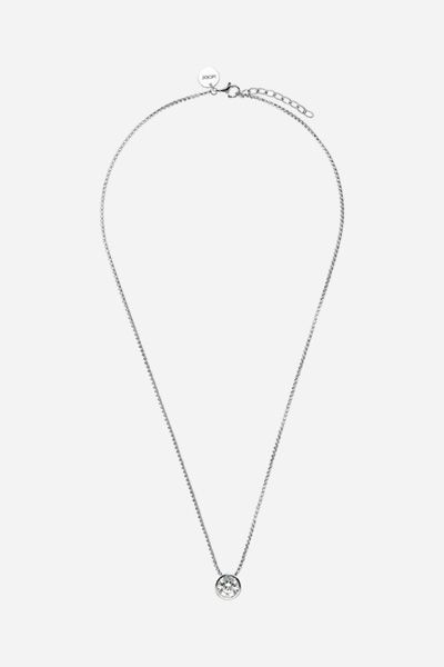 Elegante Halskette mit rundem Zirkonia-Anhänger