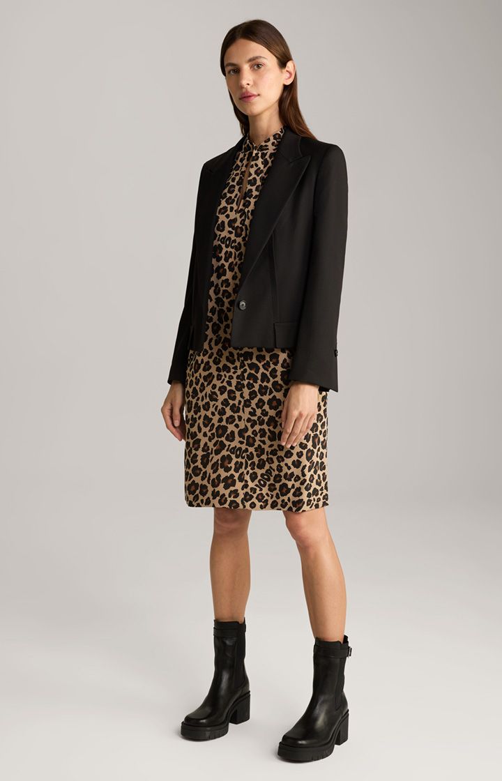 H-Linien-Kleid mit Leo-Print