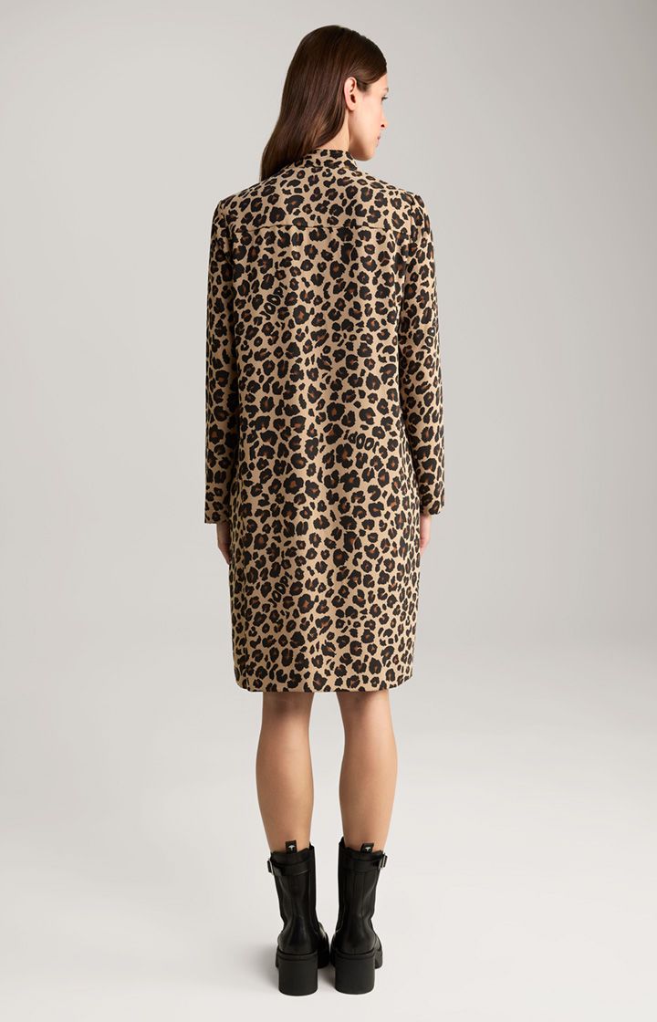 H-Linien-Kleid mit Leo-Print