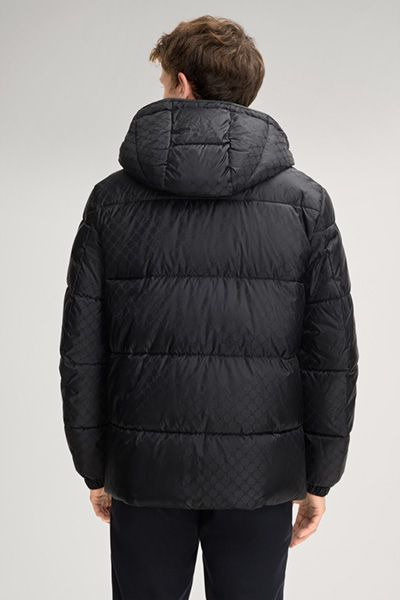 Logo-geprägte glänzende Steppjacke