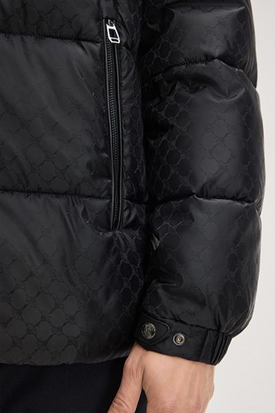 Logo-geprägte glänzende Steppjacke