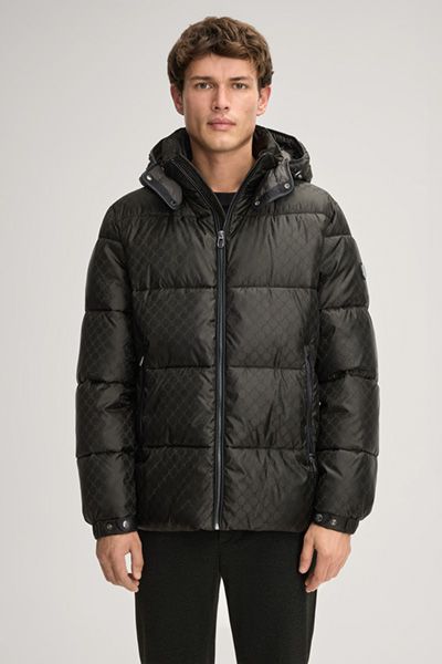 Gesteppte Pufferjacke mit Logo-Muster