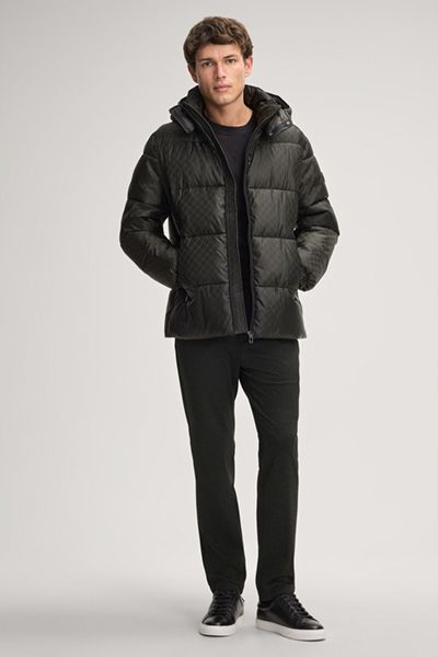 Gesteppte Pufferjacke mit Logo-Muster