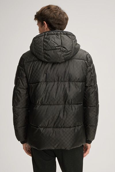 Gesteppte Pufferjacke mit Logo-Muster