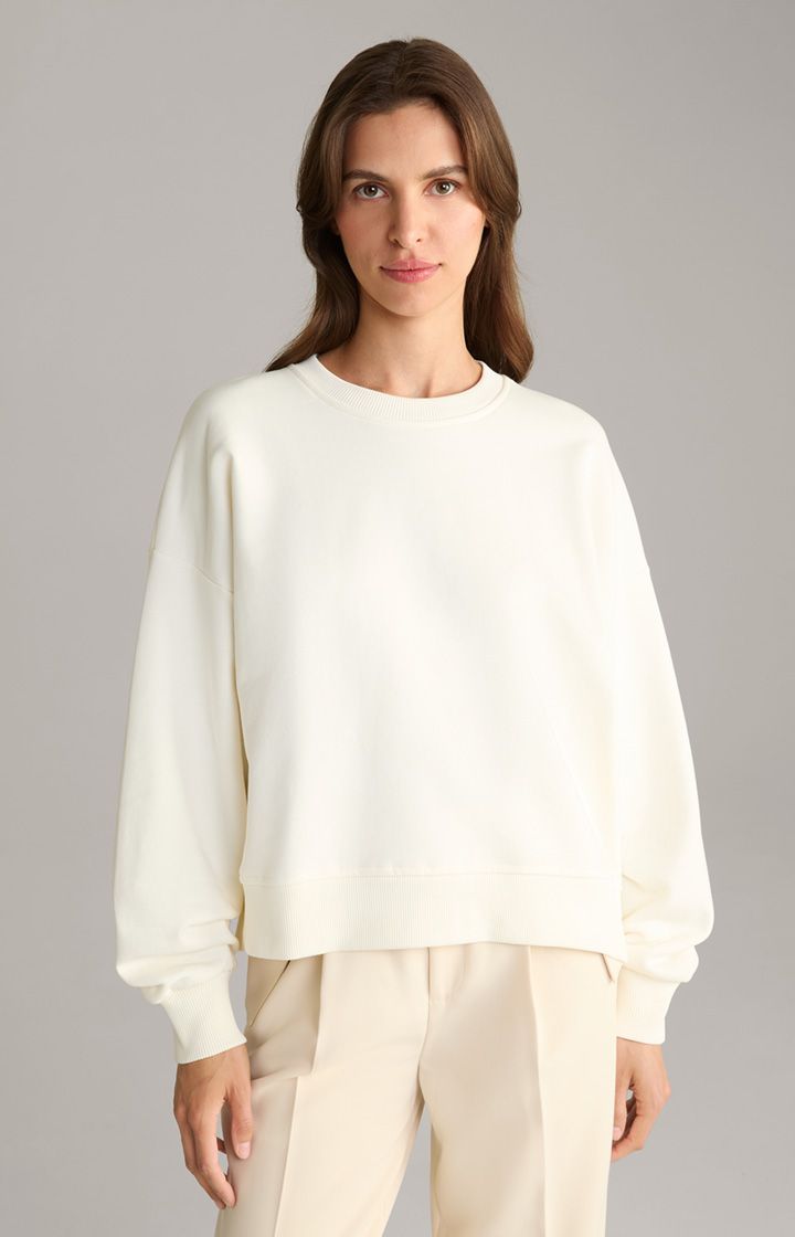 Minimalistischer Baumwollpullover mit überschnittenen Schultern