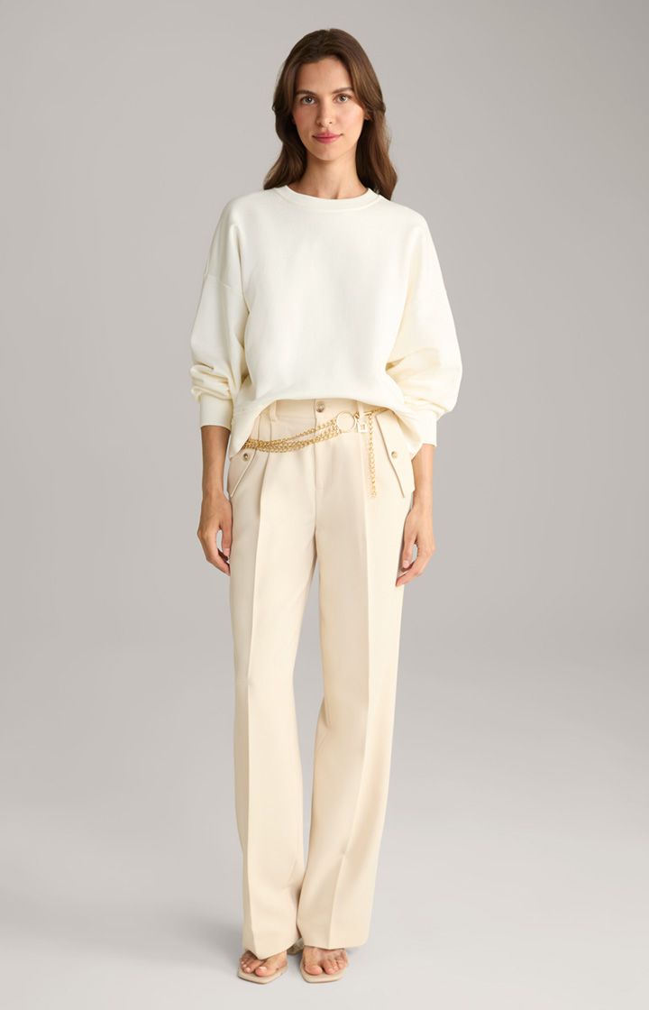 Minimalistischer Baumwollpullover mit überschnittenen Schultern