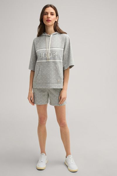 Kurzarm-Hoodie mit Monogramm-Muster