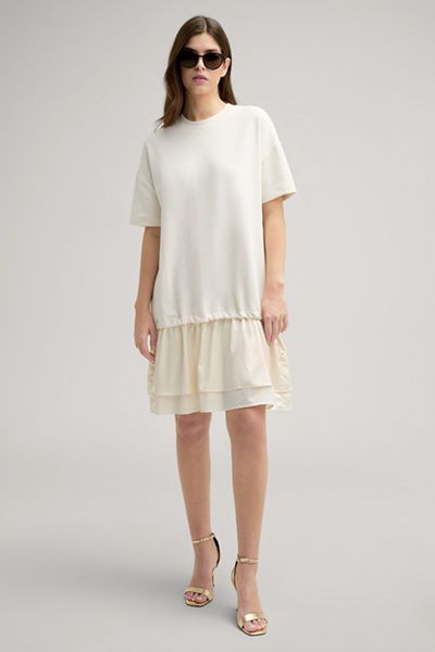 Lässiges Sweatkleid mit Seidensaum