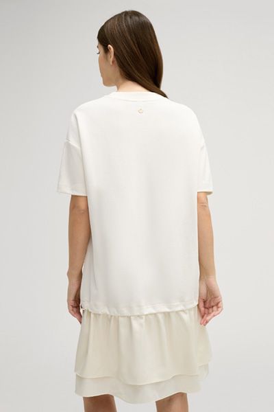 Lässiges Sweatkleid mit Seidensaum