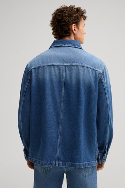 Jeans-Chore-Jacke mit aufgesetzten Taschen