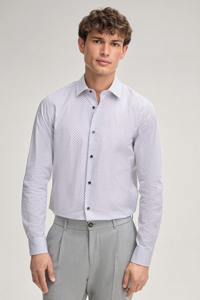 Feingemustertes Slim-Fit-Baumwollhemd