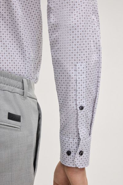 Feingemustertes Slim-Fit-Baumwollhemd