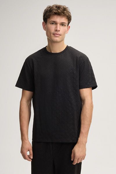 T-Shirt mit geprägtem Logo-Muster