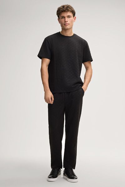 T-Shirt mit geprägtem Logo-Muster