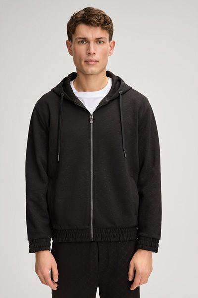 Dezent gemusterte Hoodie-Sweatjacke