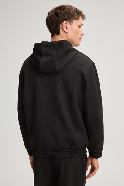 Dezent gemusterte Hoodie-Sweatjacke