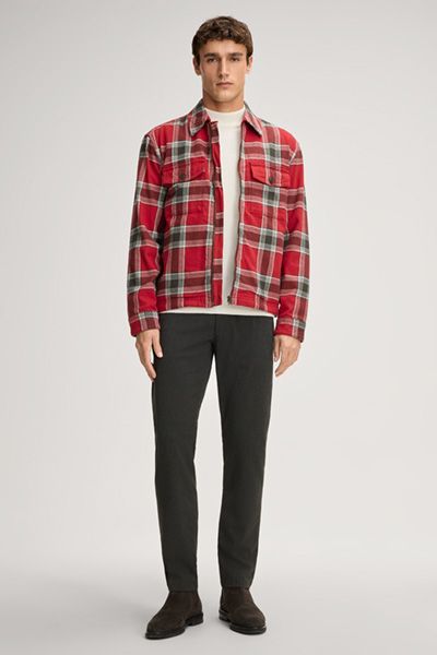 Karierte Zip-Up Hemdjacke