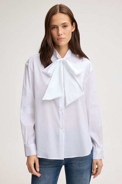 Elegante Schluppenbluse aus Stretch-Baumwolle