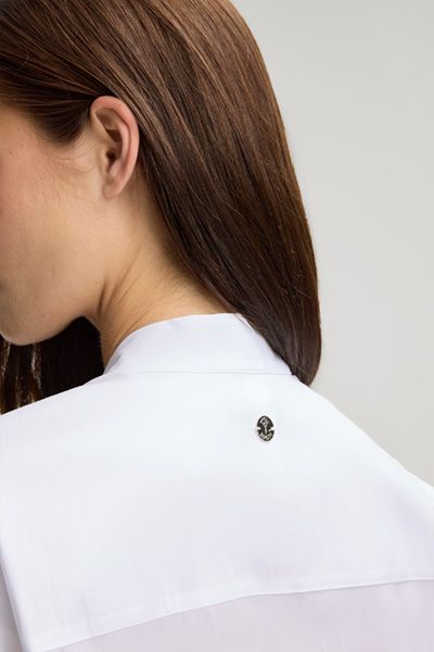 Elegante Schluppenbluse aus Stretch-Baumwolle