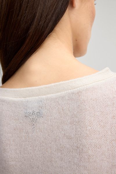 Kurzarm-Cashmere-Pullover mit Rippsaum