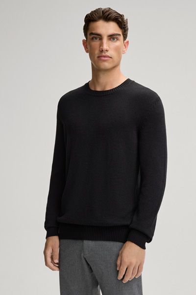 Minimalistischer Baumwollpullover mit Rundhalsausschnitt