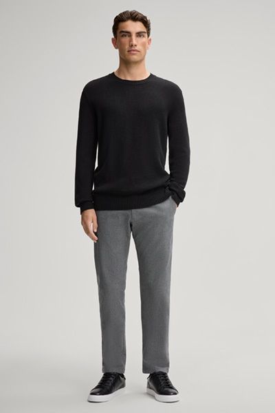 Minimalistischer Baumwollpullover mit Rundhalsausschnitt