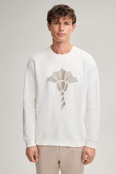 Baumwoll-Sweatshirt mit Grafik-Stickerei