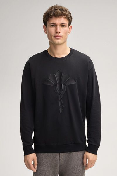 Baumwoll-Sweatshirt mit geprägtem Logo