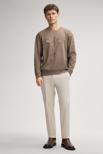 Baumwoll-Sweatshirt mit Kornblumen-Stickerei
