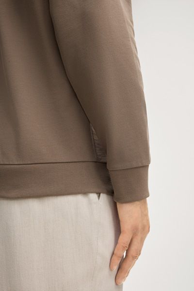 Baumwoll-Sweatshirt mit Kornblumen-Stickerei