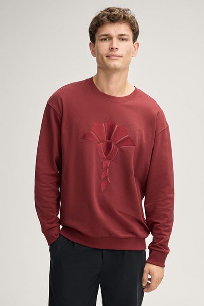 Baumwoll-Sweatshirt mit Cornflower-Stickerei