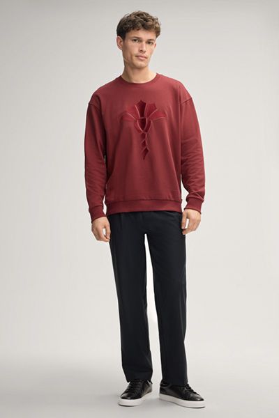 Baumwoll-Sweatshirt mit Cornflower-Stickerei