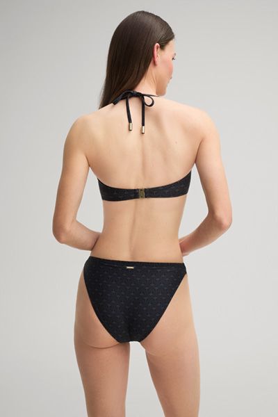 Bandeau-Bikini-Top mit Logo-Muster