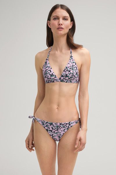 Triangel-Bikini-Top mit Blumenmuster