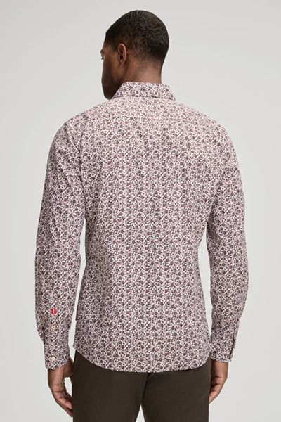 Baumwollhemd mit Blumenmuster und Kentkragen