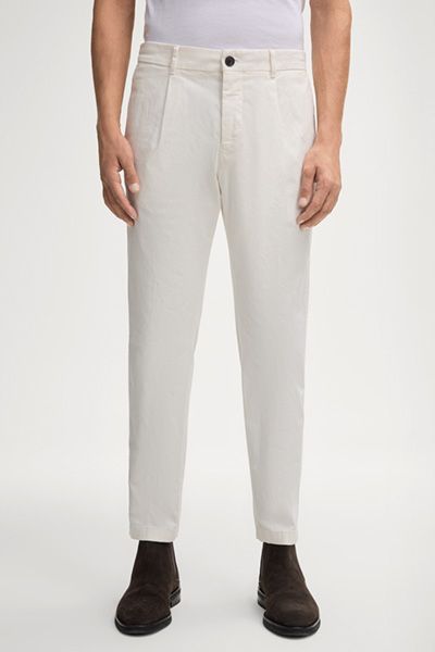 Klassische Baumwoll-Bundfaltenhose