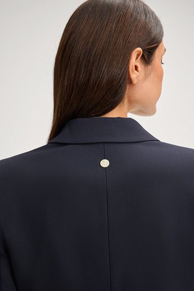 Taillierte Einreiher-Jacke mit Logo-Stitching