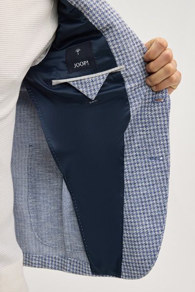 Slim-Fit Jersey-Sakko mit Hahnentrittmuster