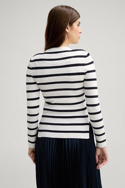 Gestreifter Pullover mit Schulterknöpfen