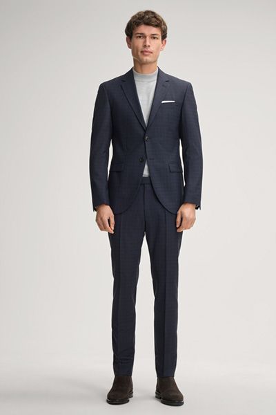 Elegante gemusterte Schurwoll-Anzughose