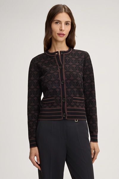 Strickjacke mit Allover-Logo-Muster