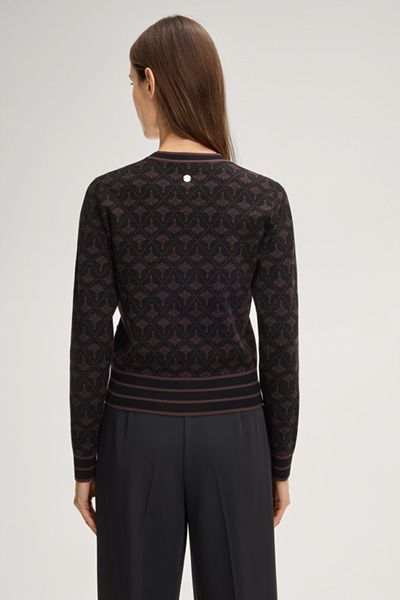 Strickjacke mit Allover-Logo-Muster