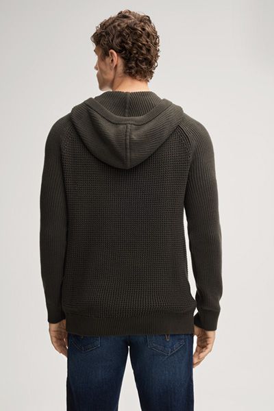 Strukturierter Strick-Hoodie aus Baumwolle
