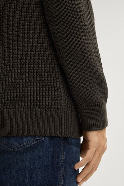 Strukturierter Strick-Hoodie aus Baumwolle