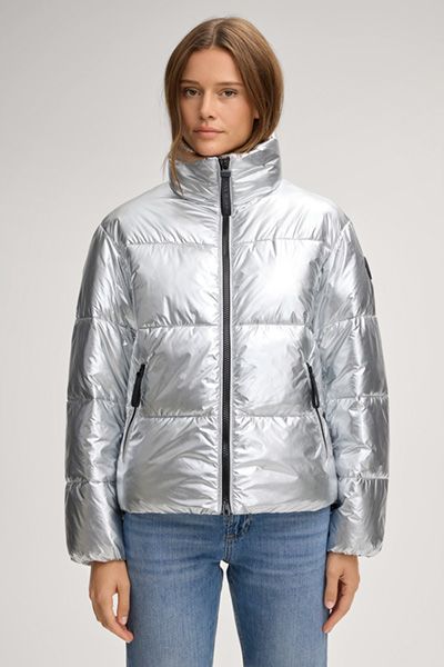 Glänzende Metallic-Steppjacke