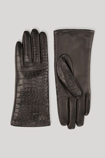 Lederhandschuhe mit Krokoprägung