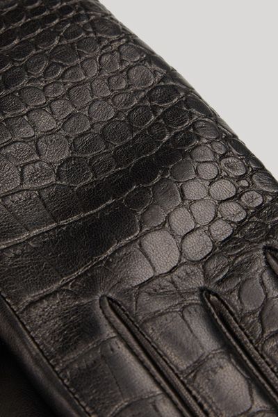 Lederhandschuhe mit Krokoprägung
