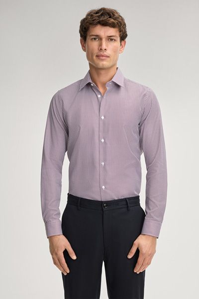 Schmal geschnittenes Hemd mit Minimal-Muster