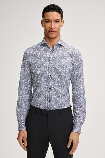 Paisley-Print Travel-Stretch-Hemd
