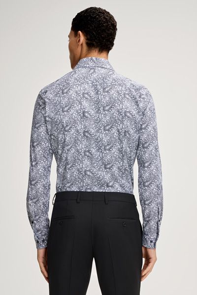 Paisley-Print Travel-Stretch-Hemd